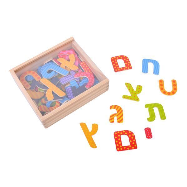 קופסת אותיות מגנטיות צבעוניות 54 יח' - Pit Toys